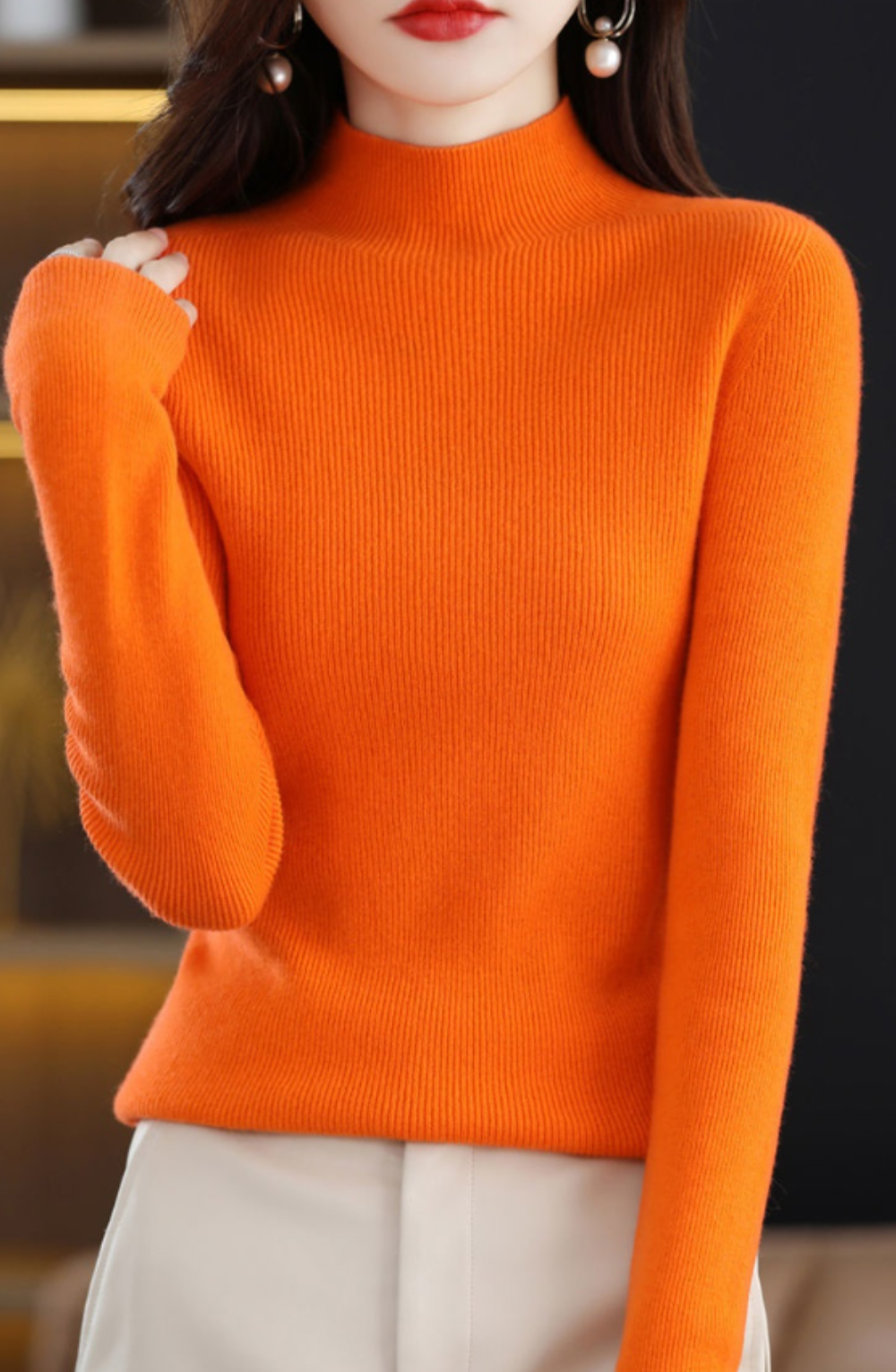 긴팔 티셔츠 오렌지 색상 이미지-S1L9