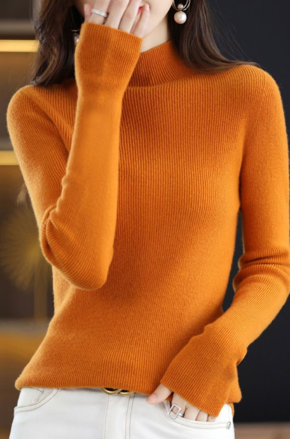 긴팔 티셔츠 오렌지 색상 이미지-S1L12